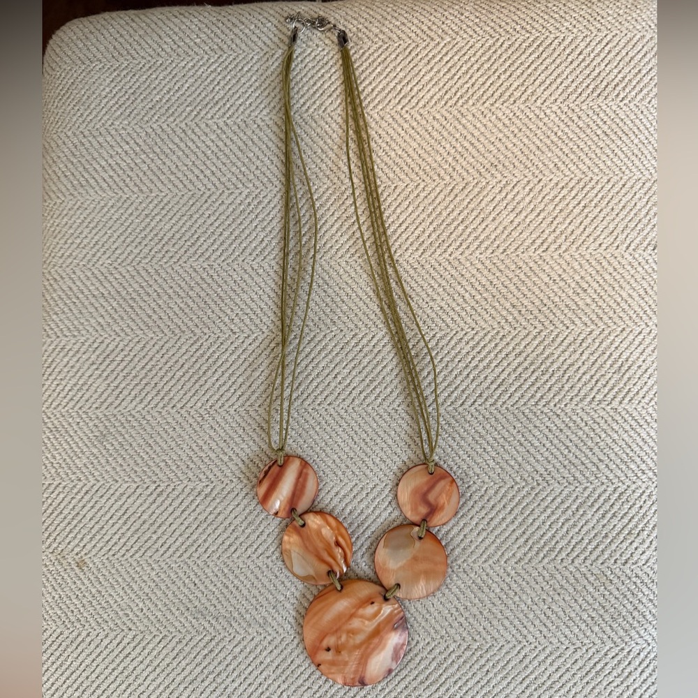 Handcrafted Peach Shell Statement Necklace - Women Jewelry